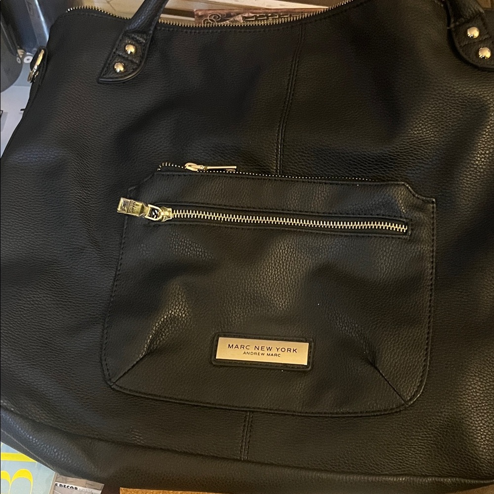 Marc New York Black Tote with Front Pocket